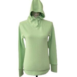 EDDIE BAUER WOMEN'S TECH THERMAL MICROGRID HOODIE MEADOW NEON GREEN XS